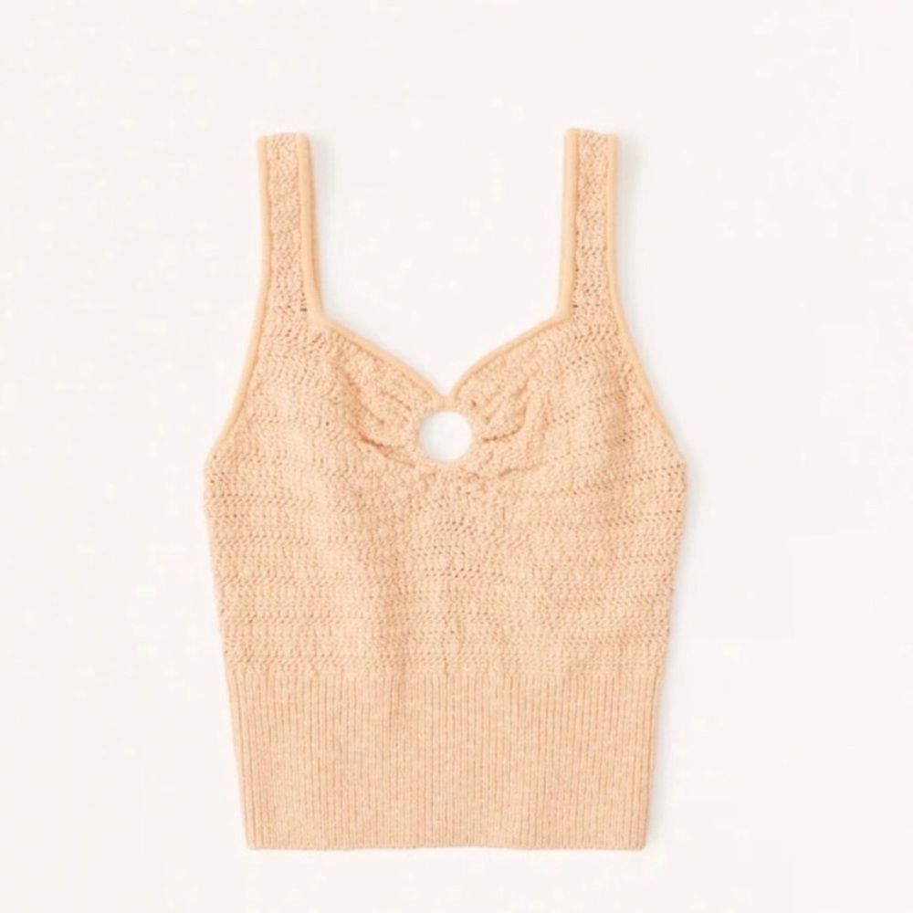 Abercrombie & Fitch crochet tank top in Light Orange